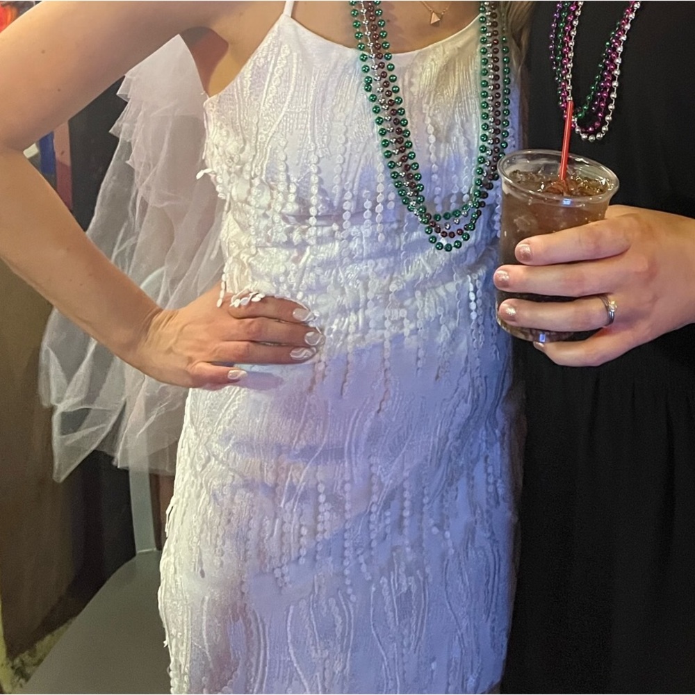 Lulu's Textured White Mini Dress